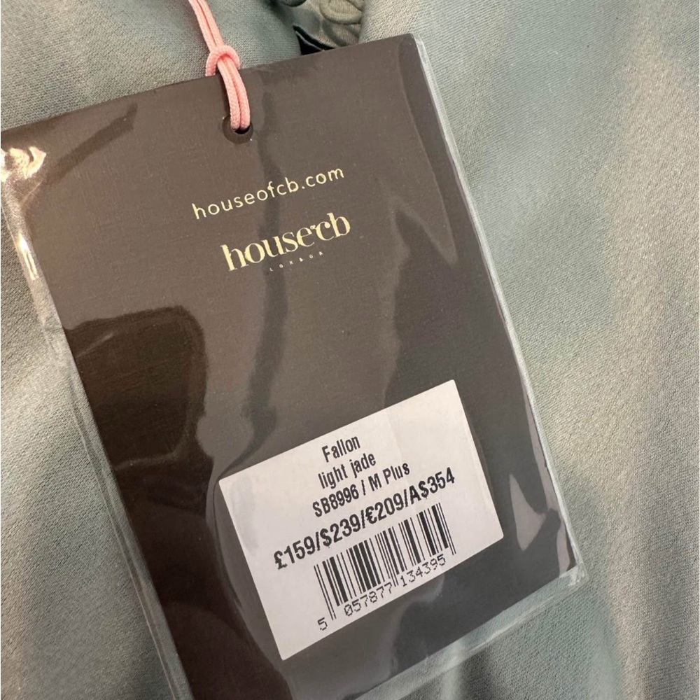 House of CB Green Satin Chemise with Floral Embroidery - Picture 4 of 5